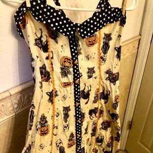 Sourpuss Halloween Cat Halter Dress - Womens 2XL